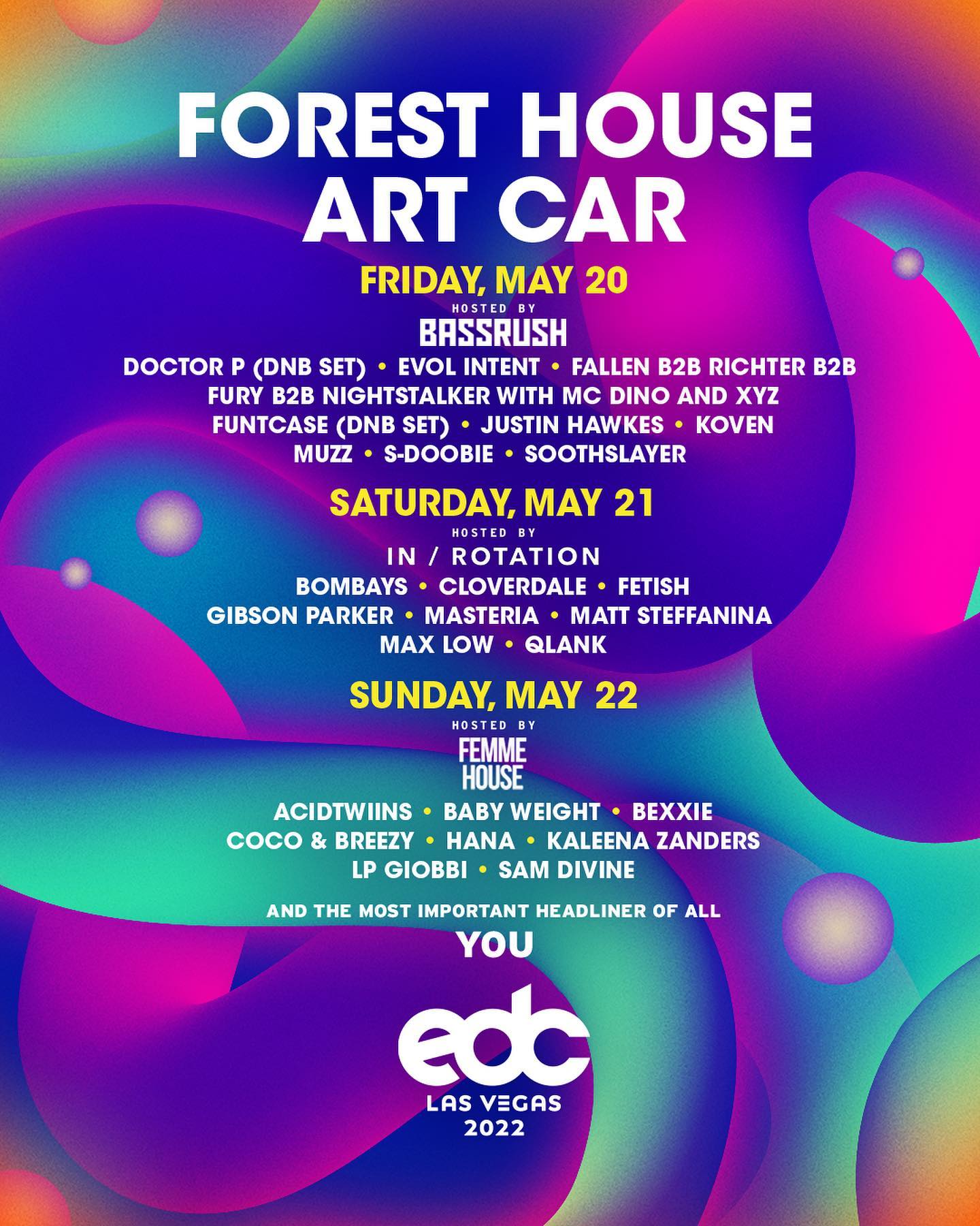 EDC Las Vegas 2022 Lineup - Forest House Art Car