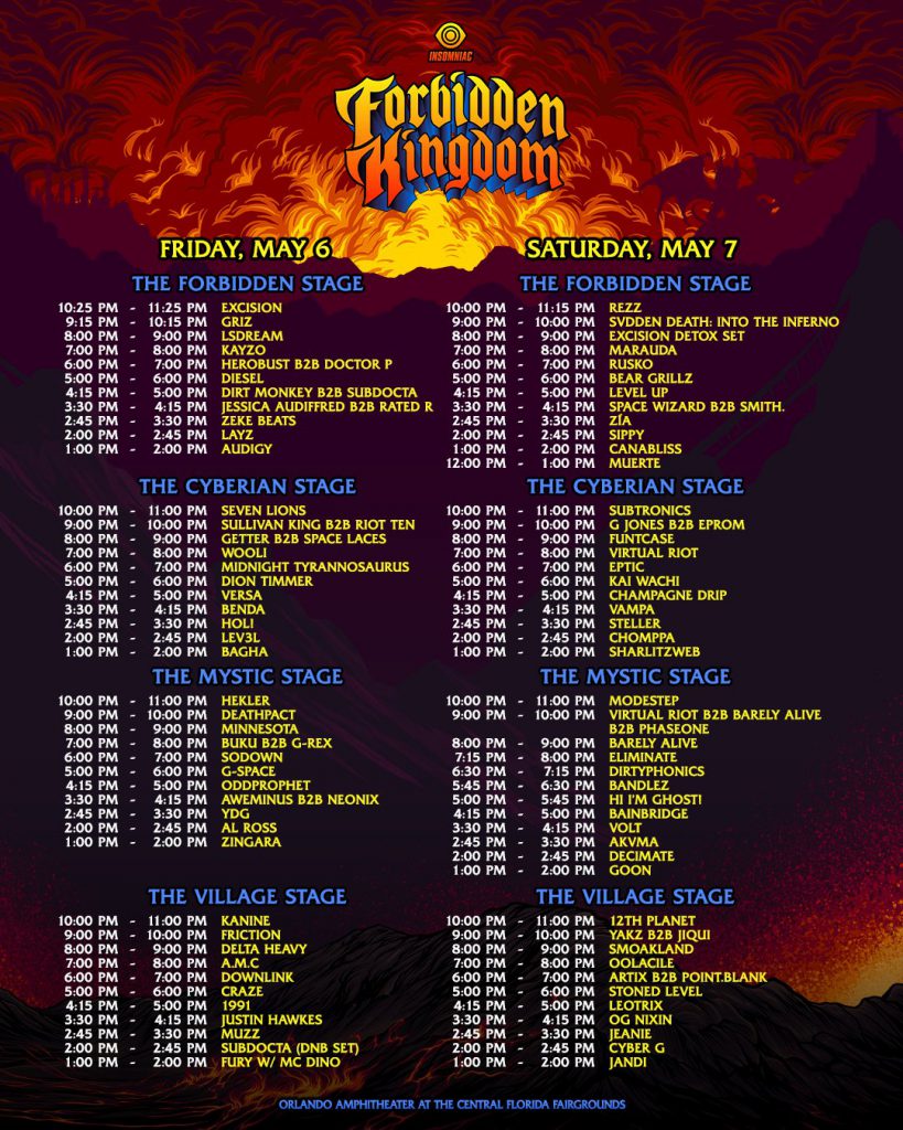 Forbidden Kingdom 2022 - Set Times: