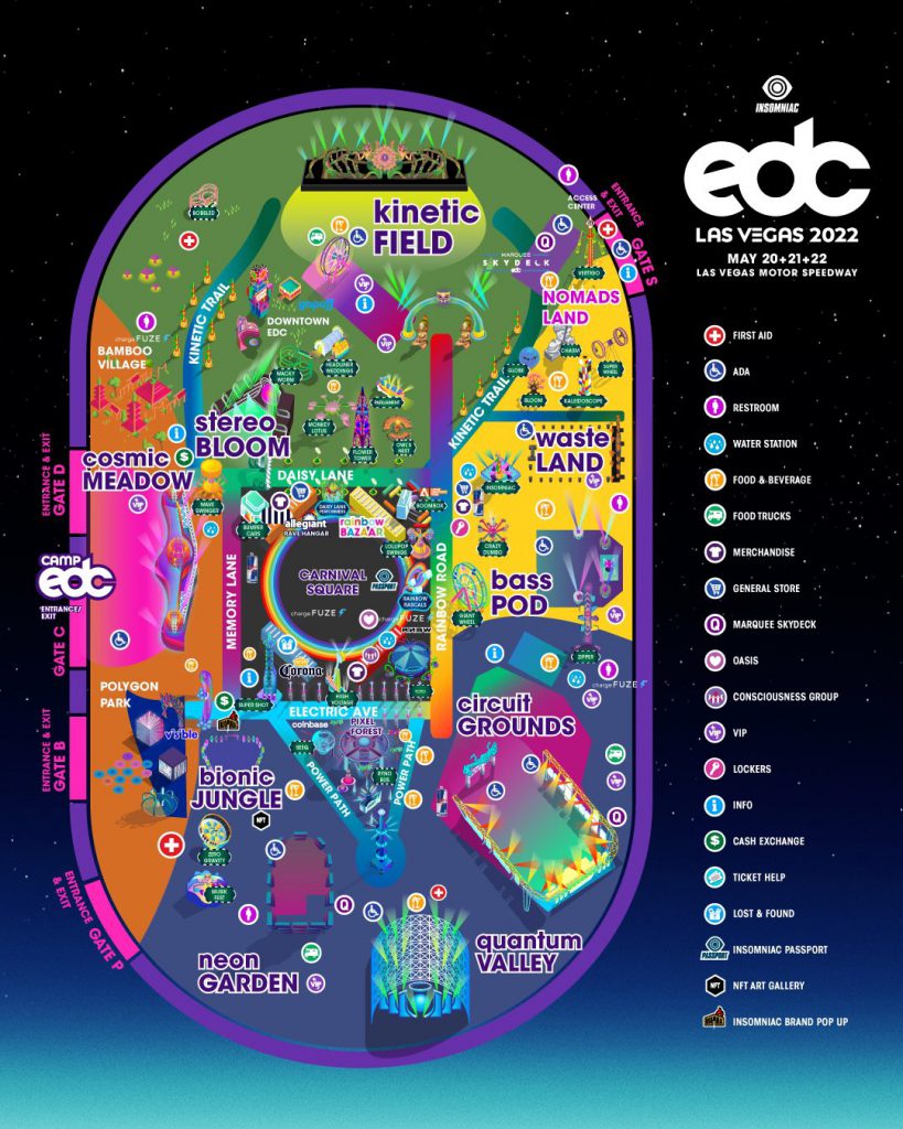 EDC Las Vegas 2022 Festival Map