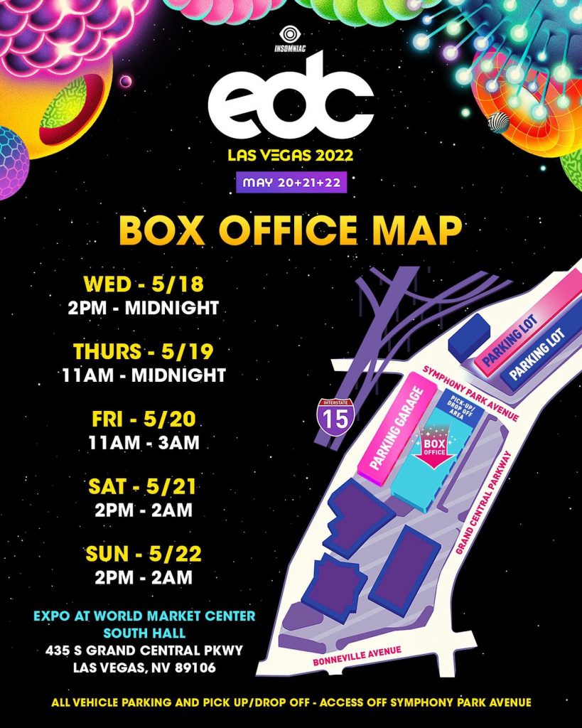 EDC Las Vegas 2022 Box Office Map