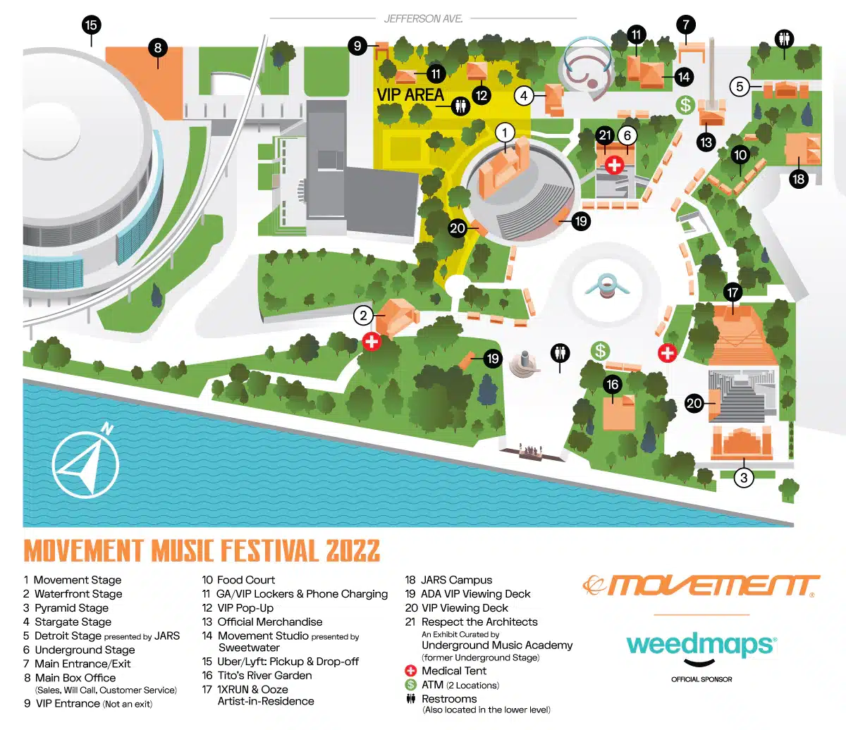 Movement Detroit 2022 - Festival Map