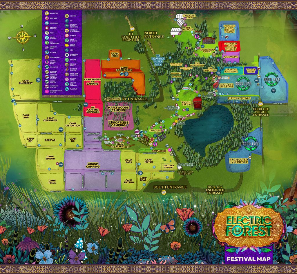 Electric Forest 2022 Festival Map