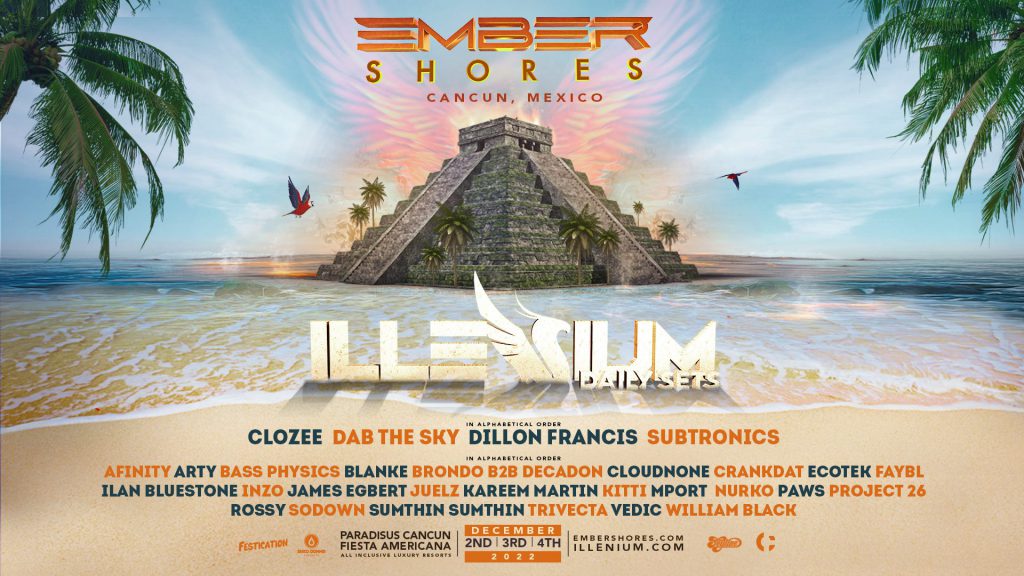 ILLENIUM Drops Lineup for Ember Shores 2022 in Cancún EDM Identity