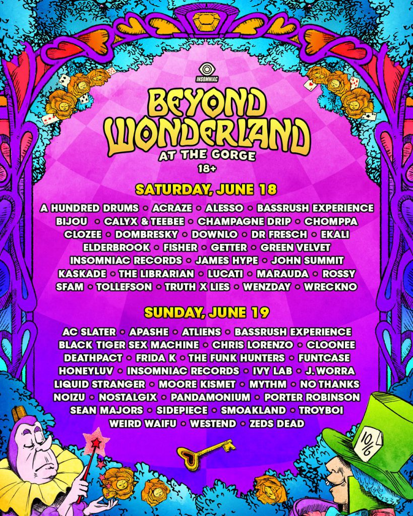 Beyond Wonderland at The Gorge 2022 - Daily Lineups