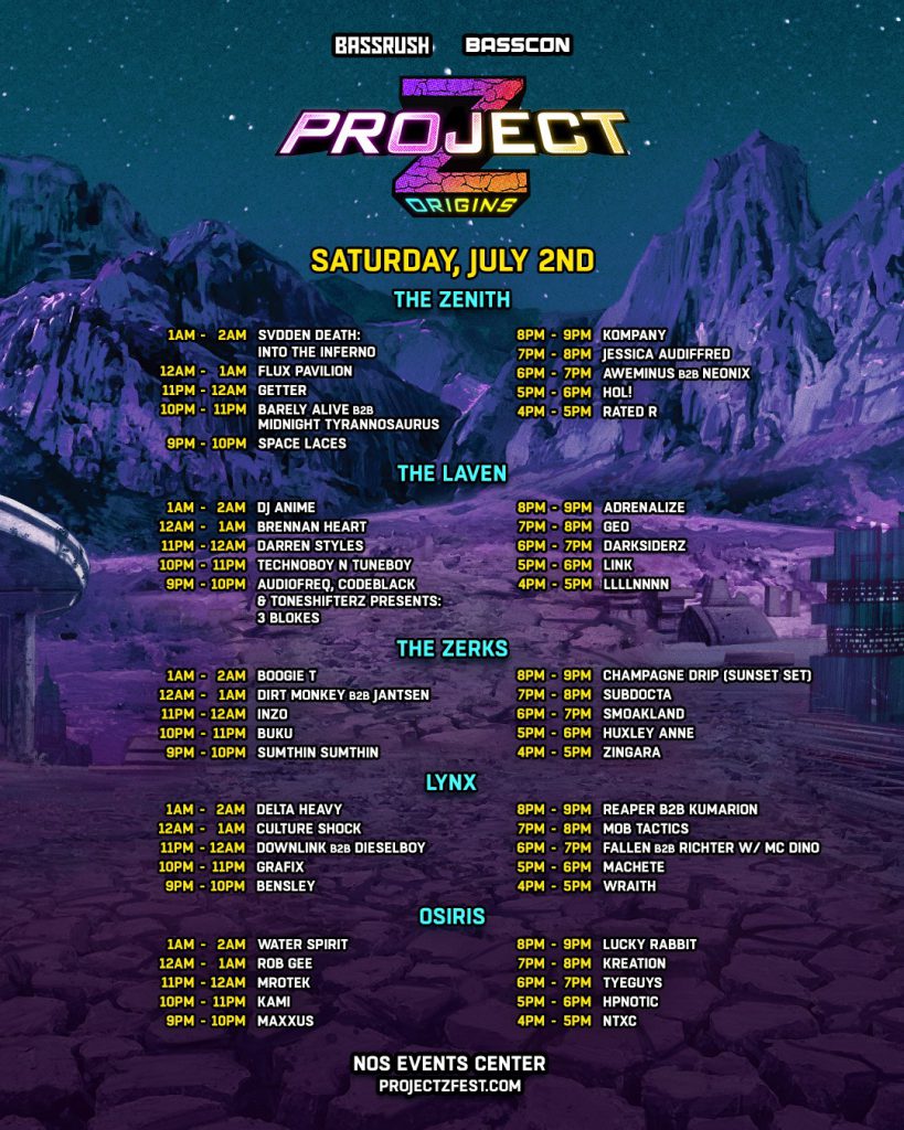 Fixed schedules of the artists of the Z 2022 project