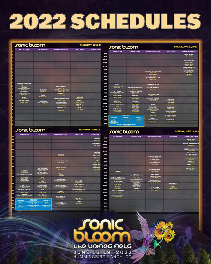 Sonic Bloom 2022 fixed times