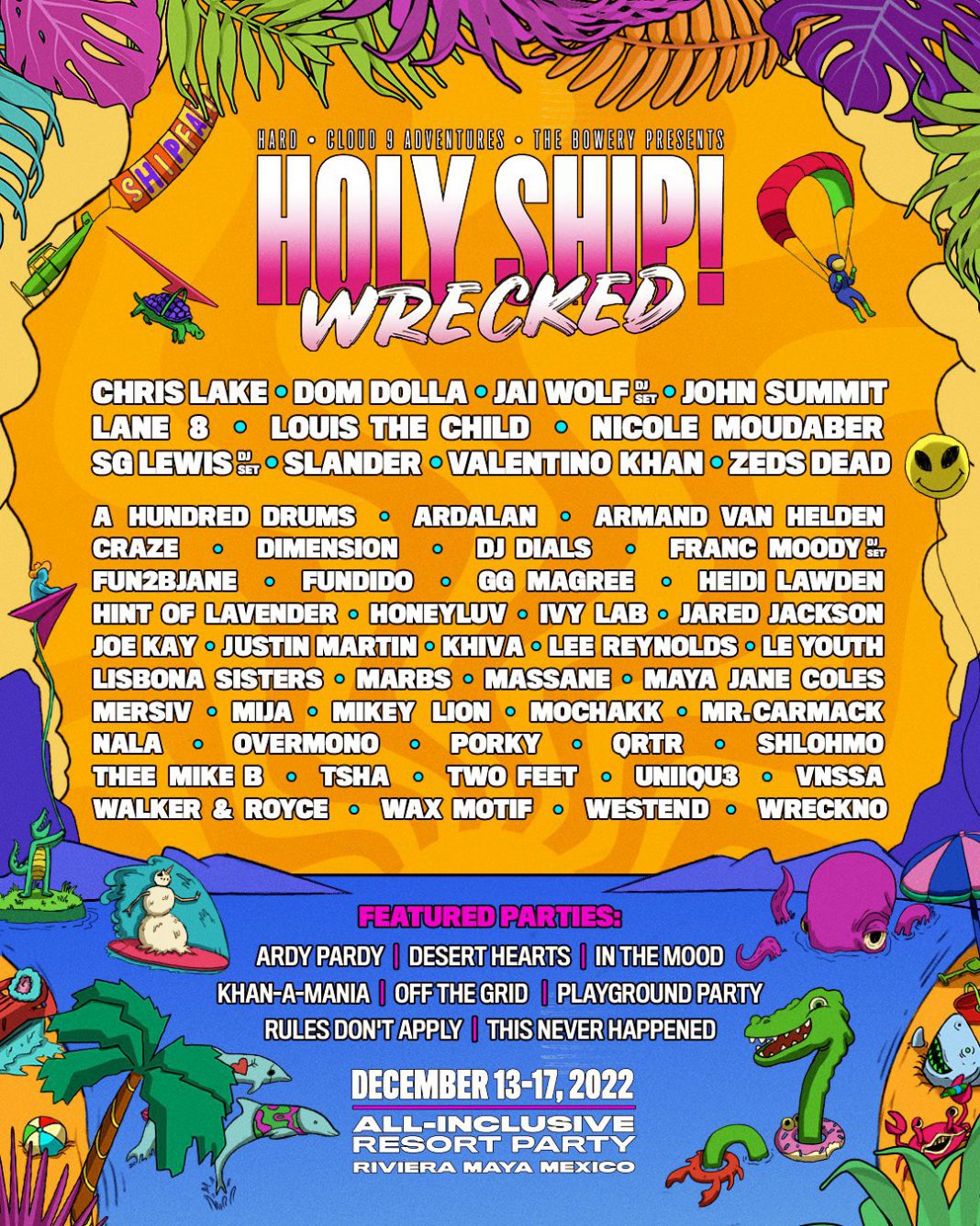 Stacked Lineup Revealed for Holy Ship! Wrecked 2022 EDM Identity