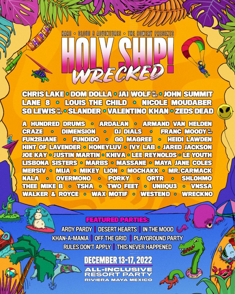 Stacked Lineup Revealed for Holy Ship! Wrecked 2022 EDM Identity