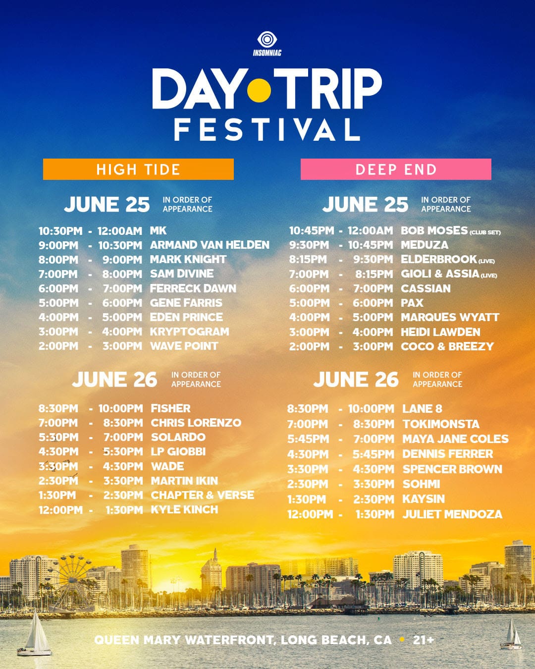 Day Trip Festival 2022 Fixed times and essential information
