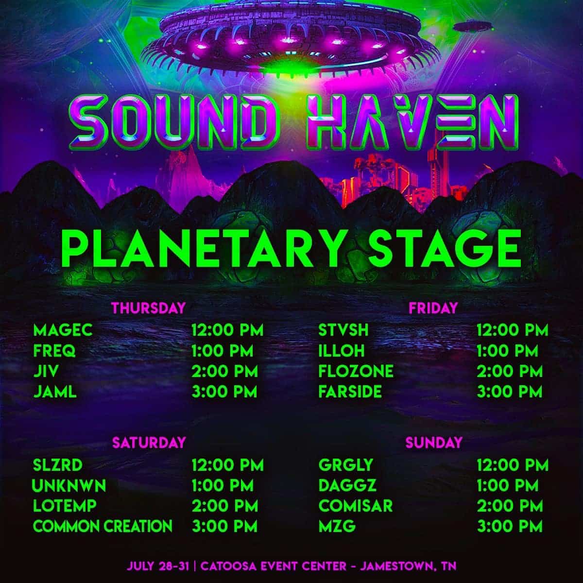 Sound Haven Set Times