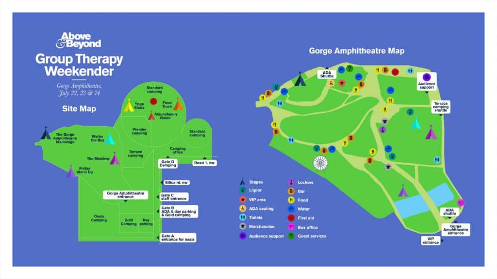 Above & Beyond Group Therapy Weekender 2022 Map