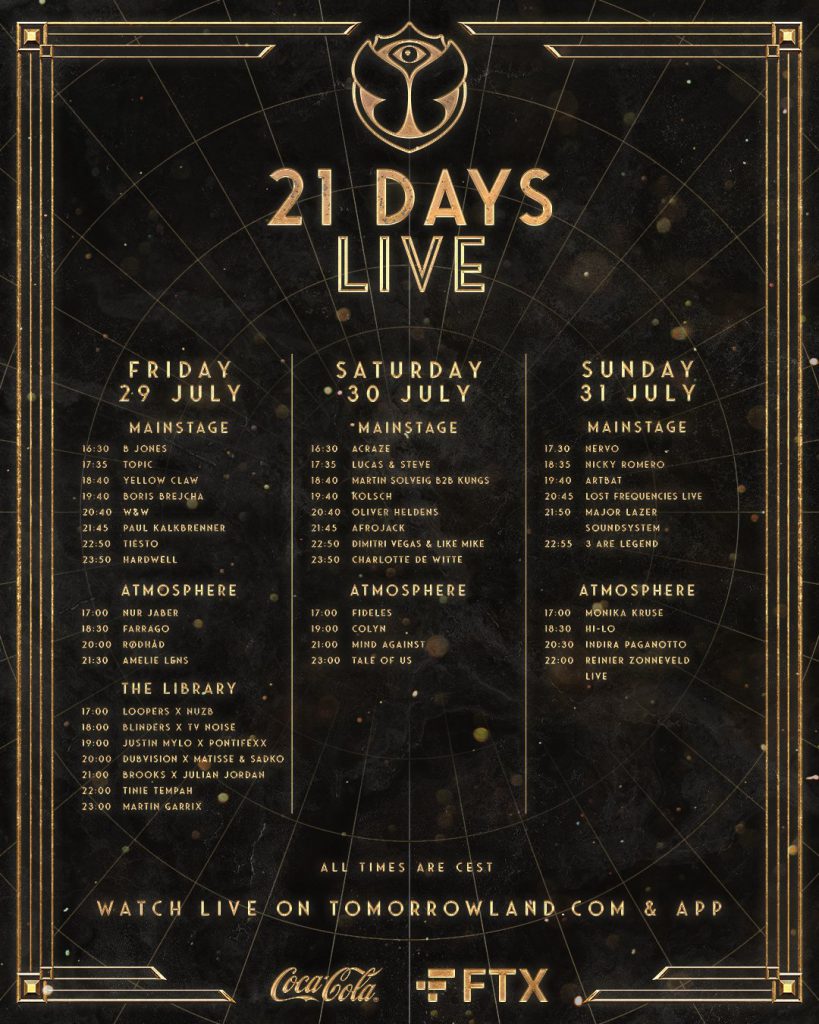Tomorrowland 2022 Live Stream Scheduled - Weekend 3