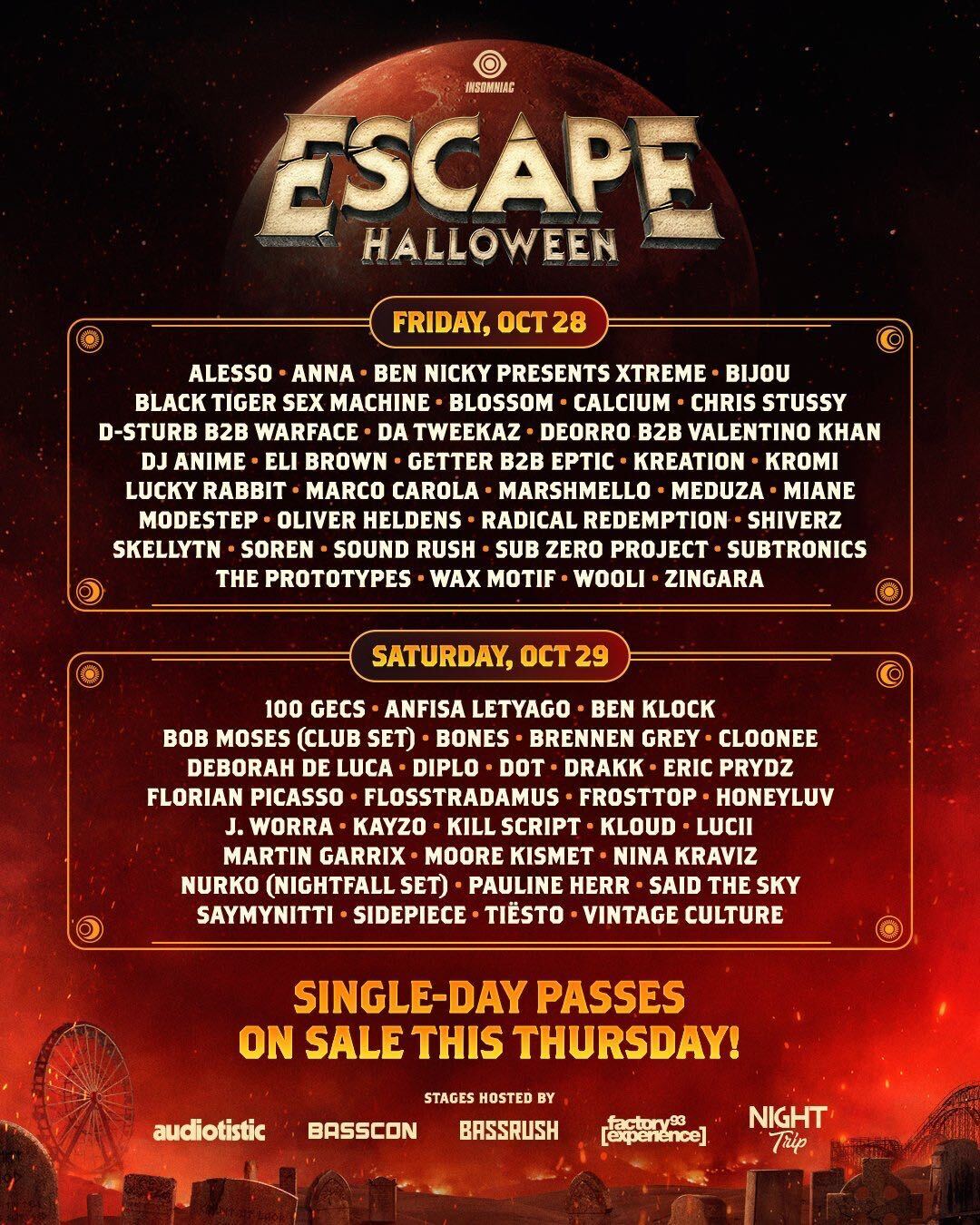 Escape Halloween Reveals Daily Lineups for Edition EDM Identity