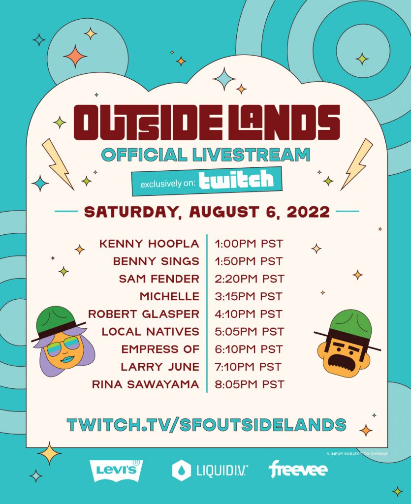 Outside Lands 2022 Live Stream - Saturday Schedule