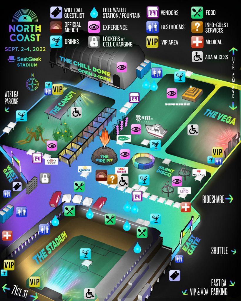 North Coast Music Festival 2022 - Festival Map