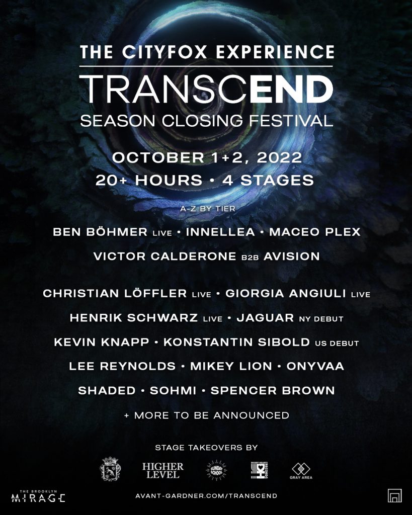 The Cityfox Experience: Transcend 2022 - Lineup