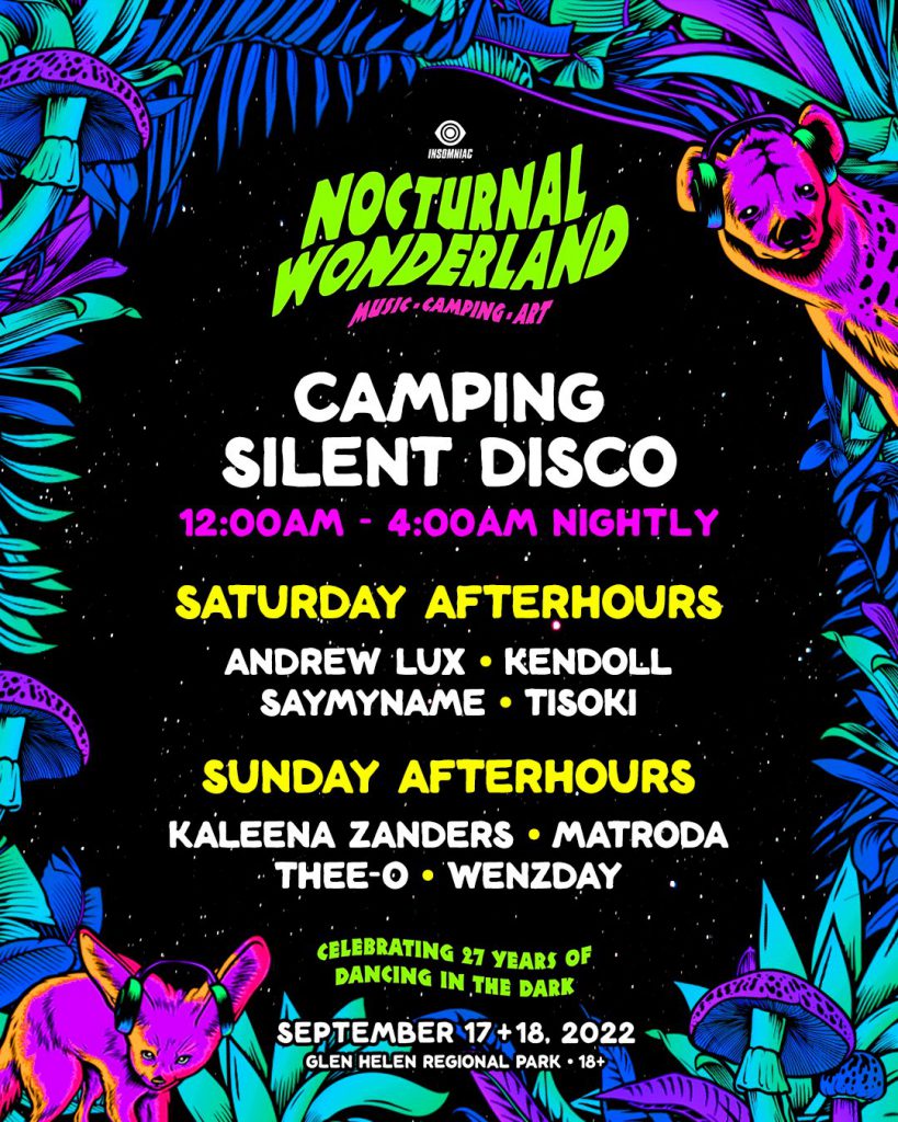 Nocturnal Wonderland 2022 Camping Silent Disco