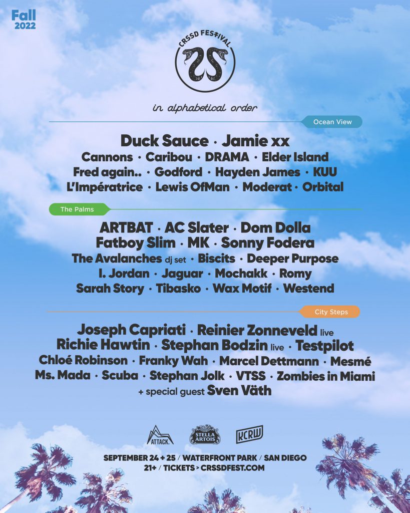 CRSSD Festival Fall 2022 - Final Lineup