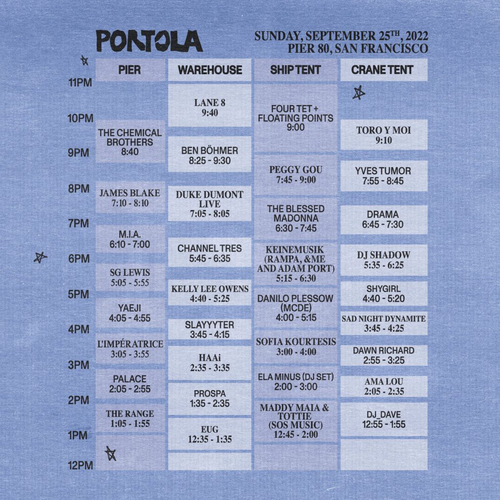 Portola Festival 2022 Set Times, Festival Map, and Essential Info EDM