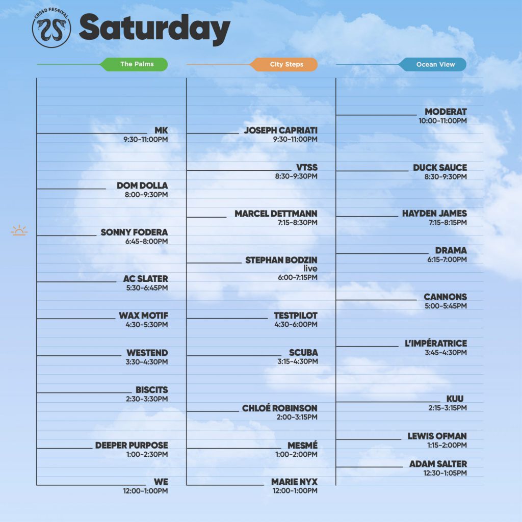 CRSSD Festival Fall 2022 Set Times, After Dark Parties, and Essential
