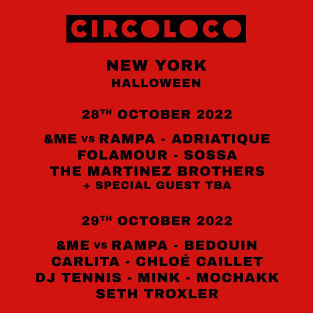 CircoLoco New York Halloween 2022 Lineup