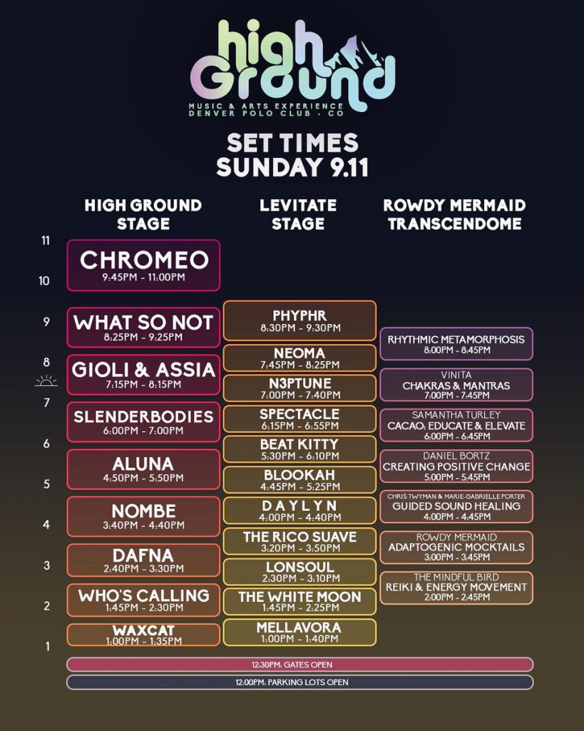 High Ground Music + Arts Experience Lineup