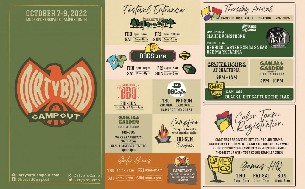 Dirtybird Campout 2022 Set Times