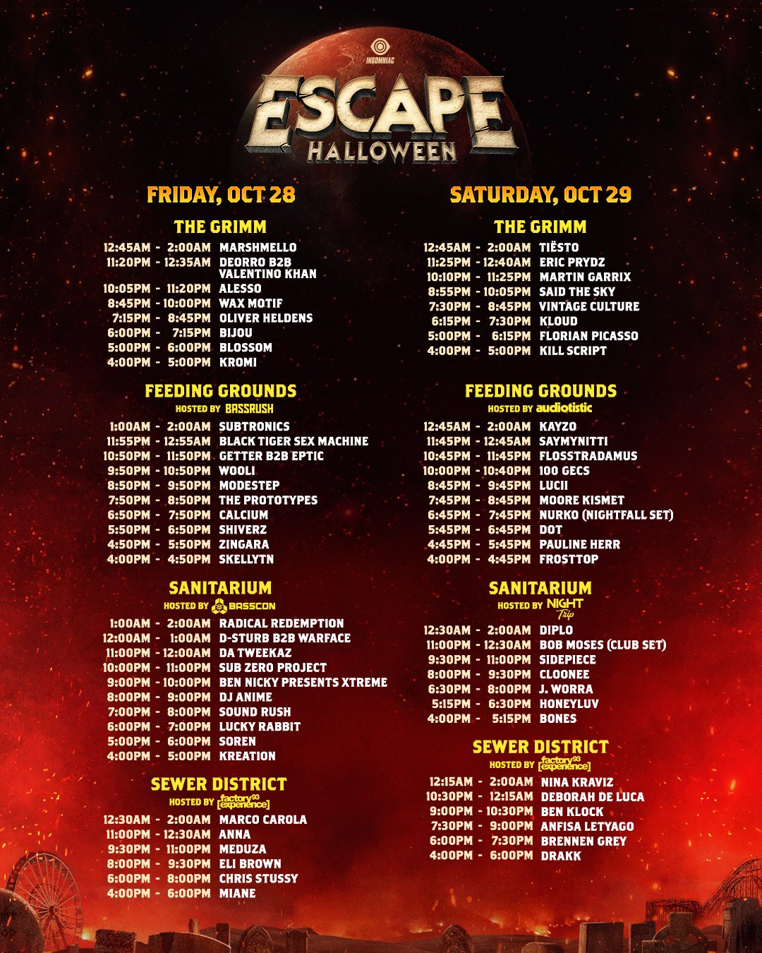 Escape Halloween 2022 Set Times and Essential Info EDM Identity