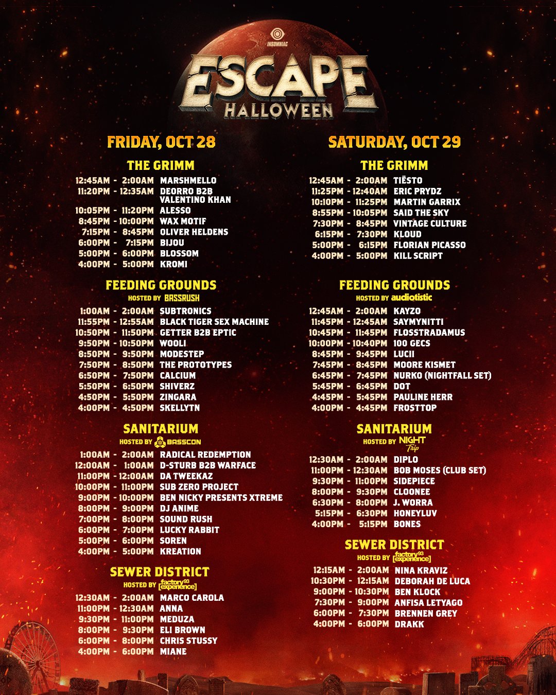 Escape Halloween 2022 Set Times and Essential Info | EDM Identity