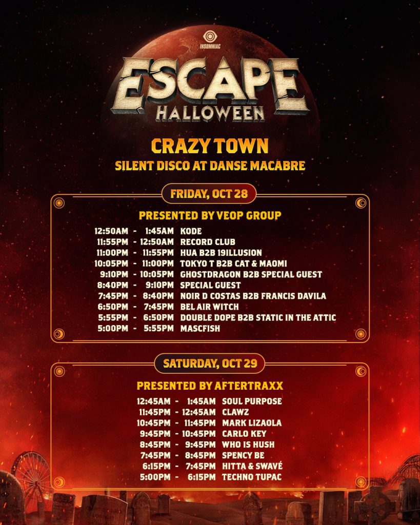 Escape Halloween 2022 Set Times and Essential Info | EDM Identity