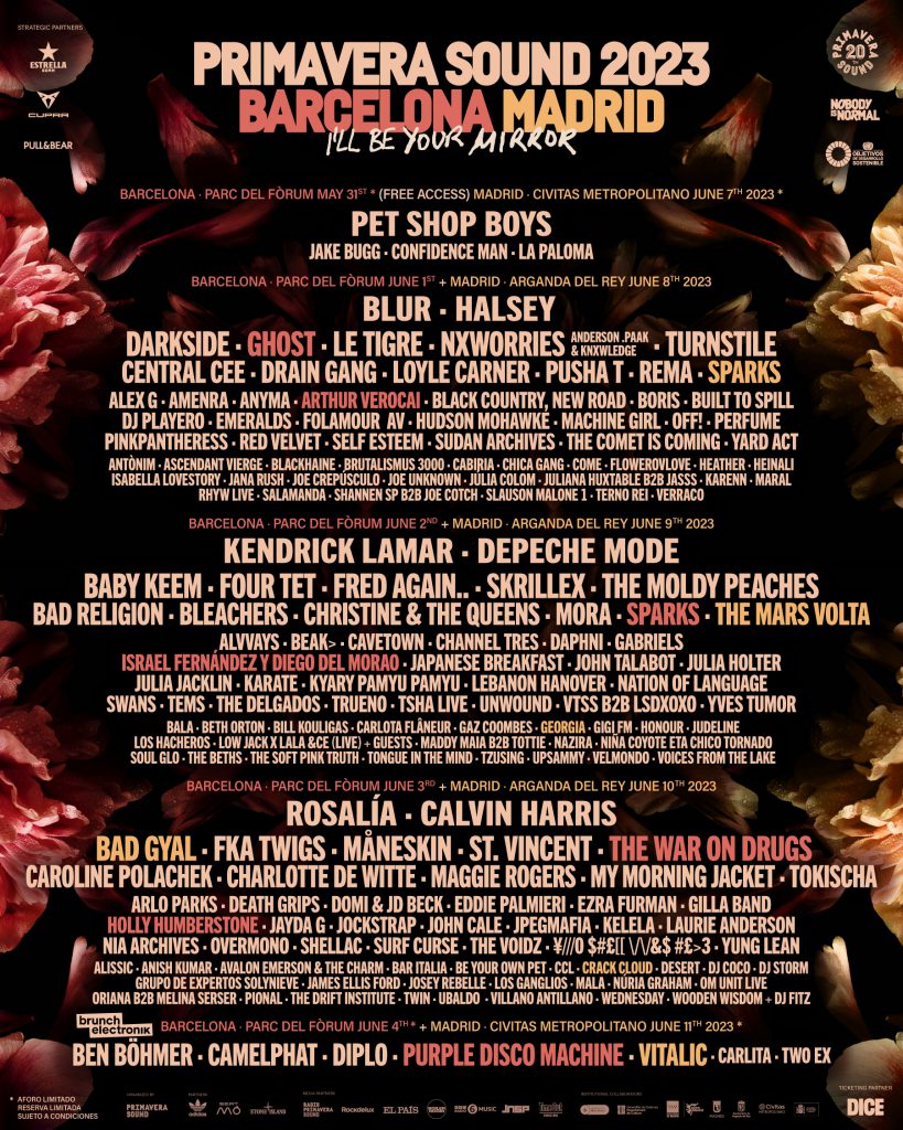 Primavera Sound Barcelona Madrid 2023 - Lineup