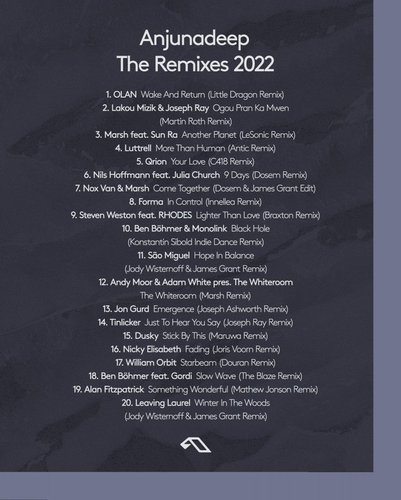 Anjunadeep The Remixes 2022 Tracklist