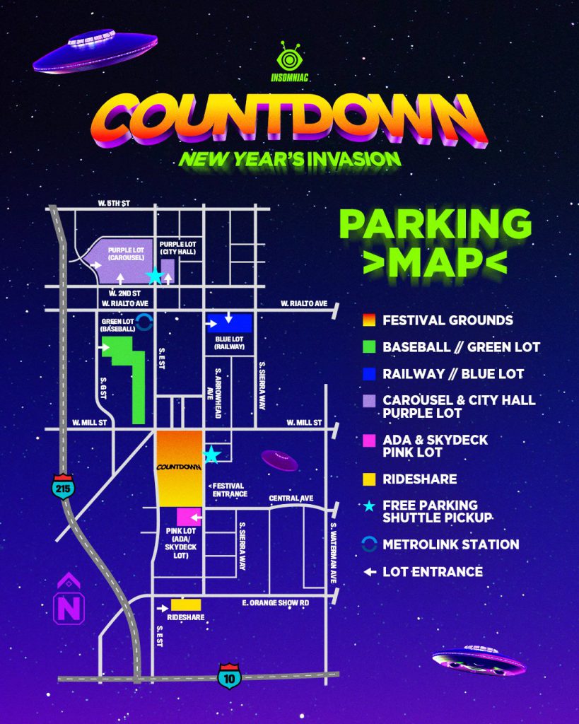 Countdown NYE 2022 Parking Map