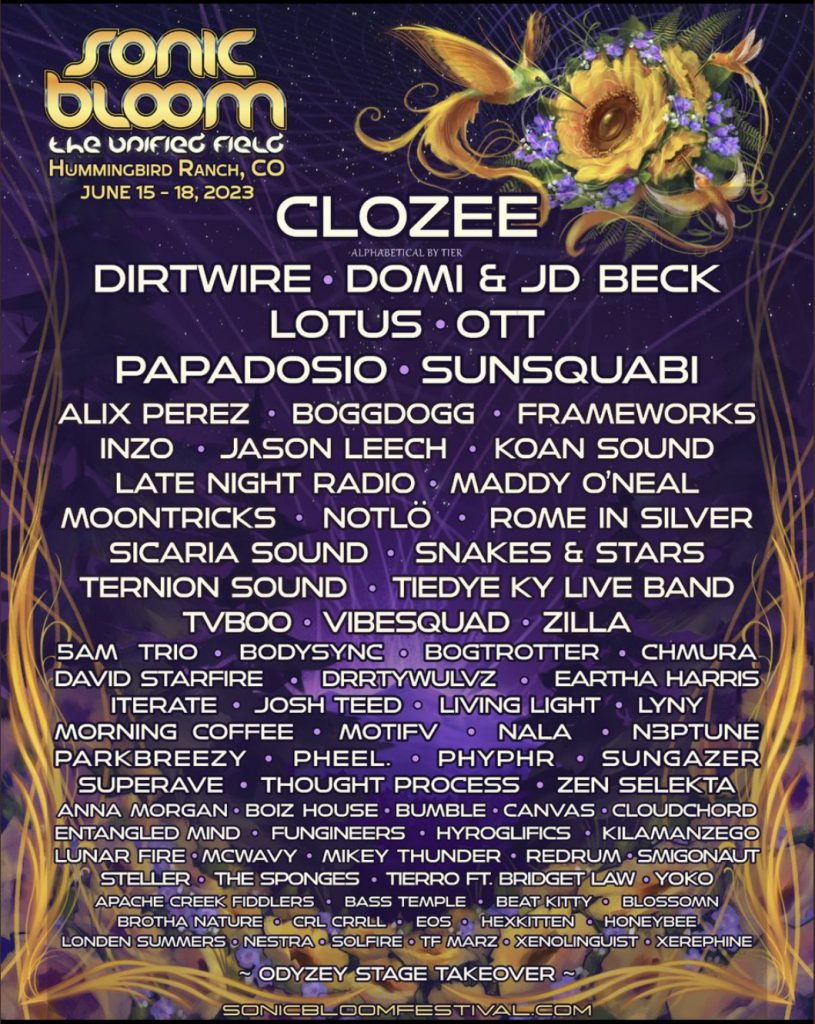 Sonic Bloom 2023 - Lineup