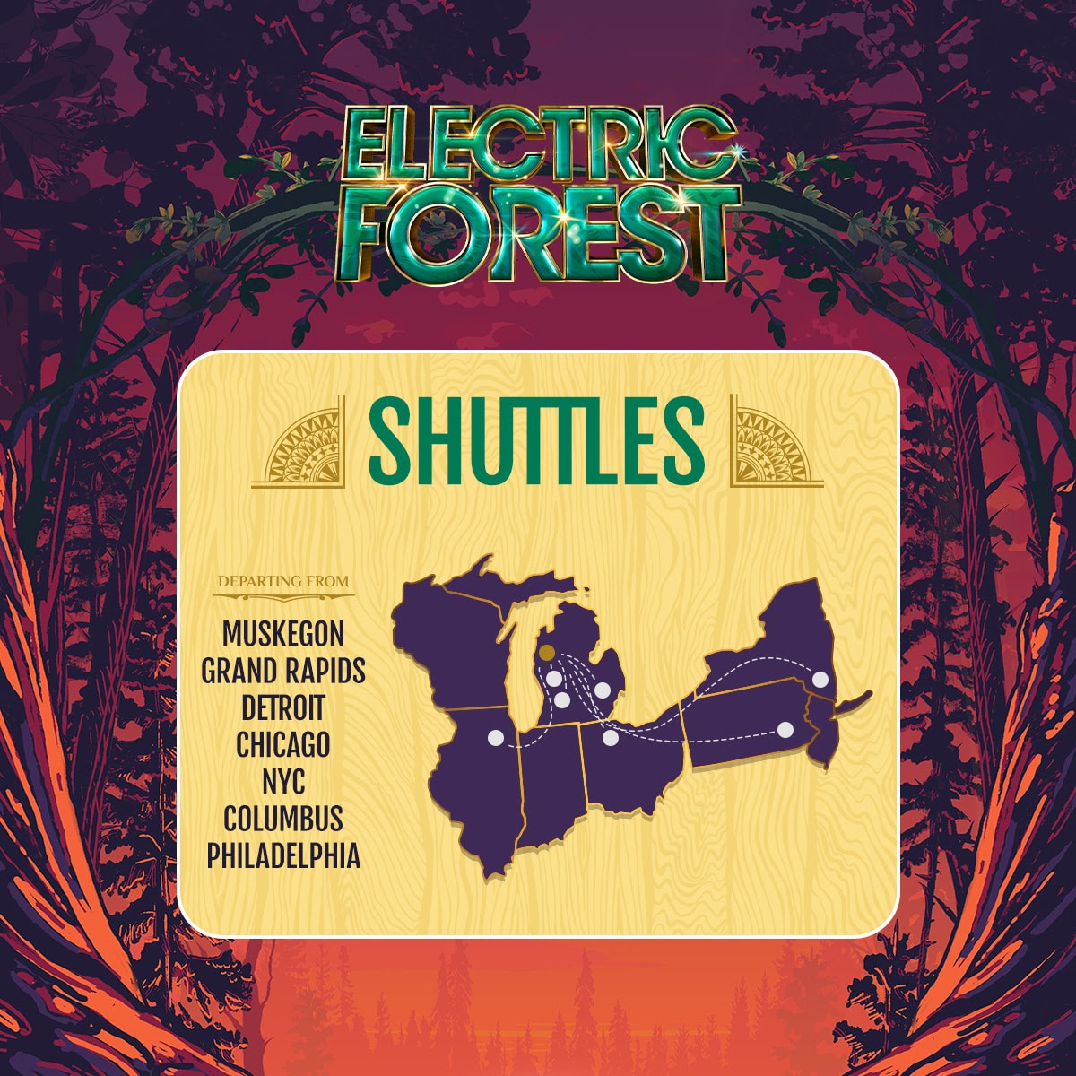 Electric Forest Announces Info for Group Camping, Shuttles, and More