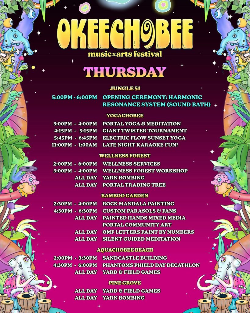 Okeechobee 2023 Activities Schedule - Thursday