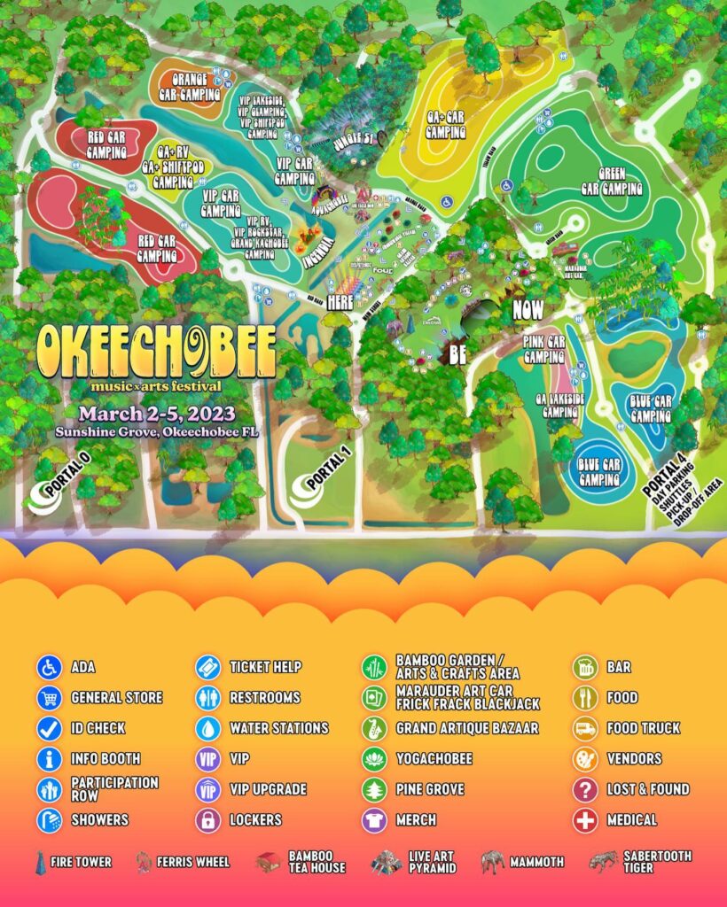 Okeechobee 2023 Camping Map