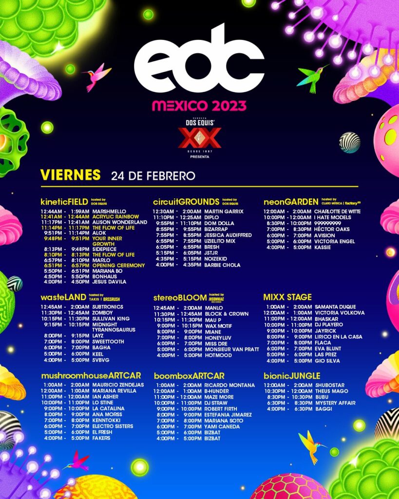 EDC Mexico 2023 Set Times - Friday