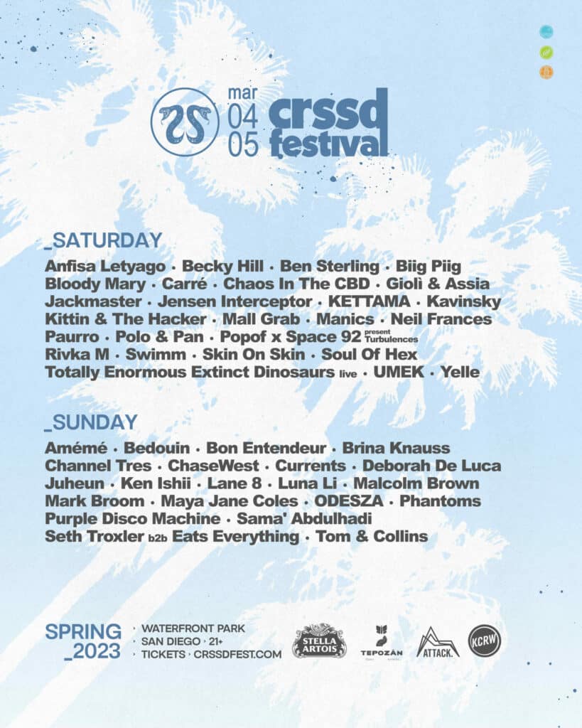 CRSSD Festival Spring 2023 - Daily Lineup