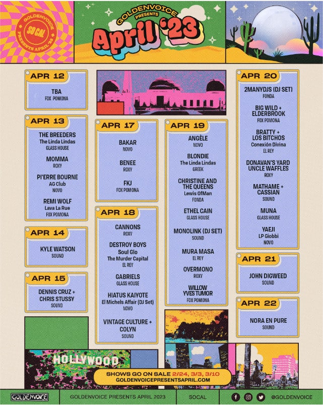 Goldenvoice Reveals April ’23 Concert Series Ahead Of Coachella Got