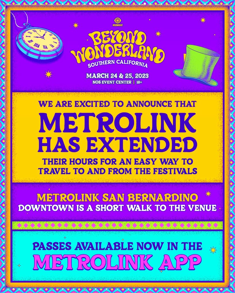 Beyond Wonderland SoCal 2023 Metrolink