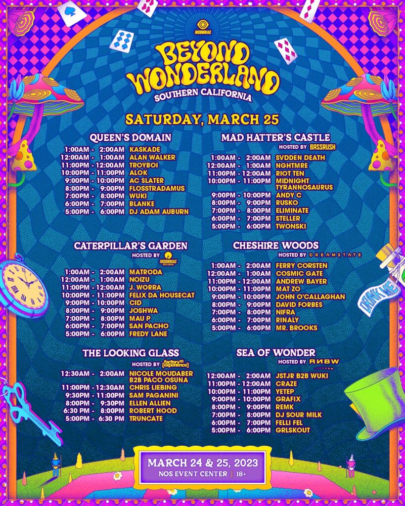 Beyond Wonderland 2023 Lineup Set Times