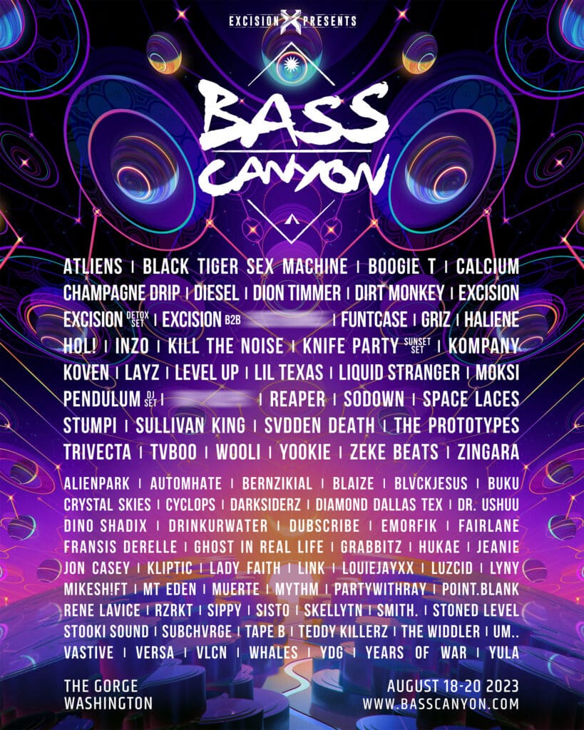 Bass Canyon 2023 - Lineup