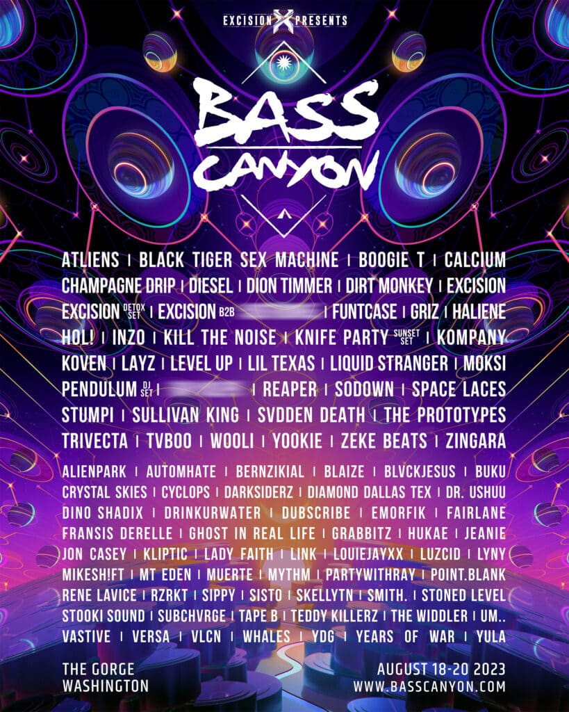 Bass Canyon Drops Heavy Lineup for 2023 Edition EDM Identity