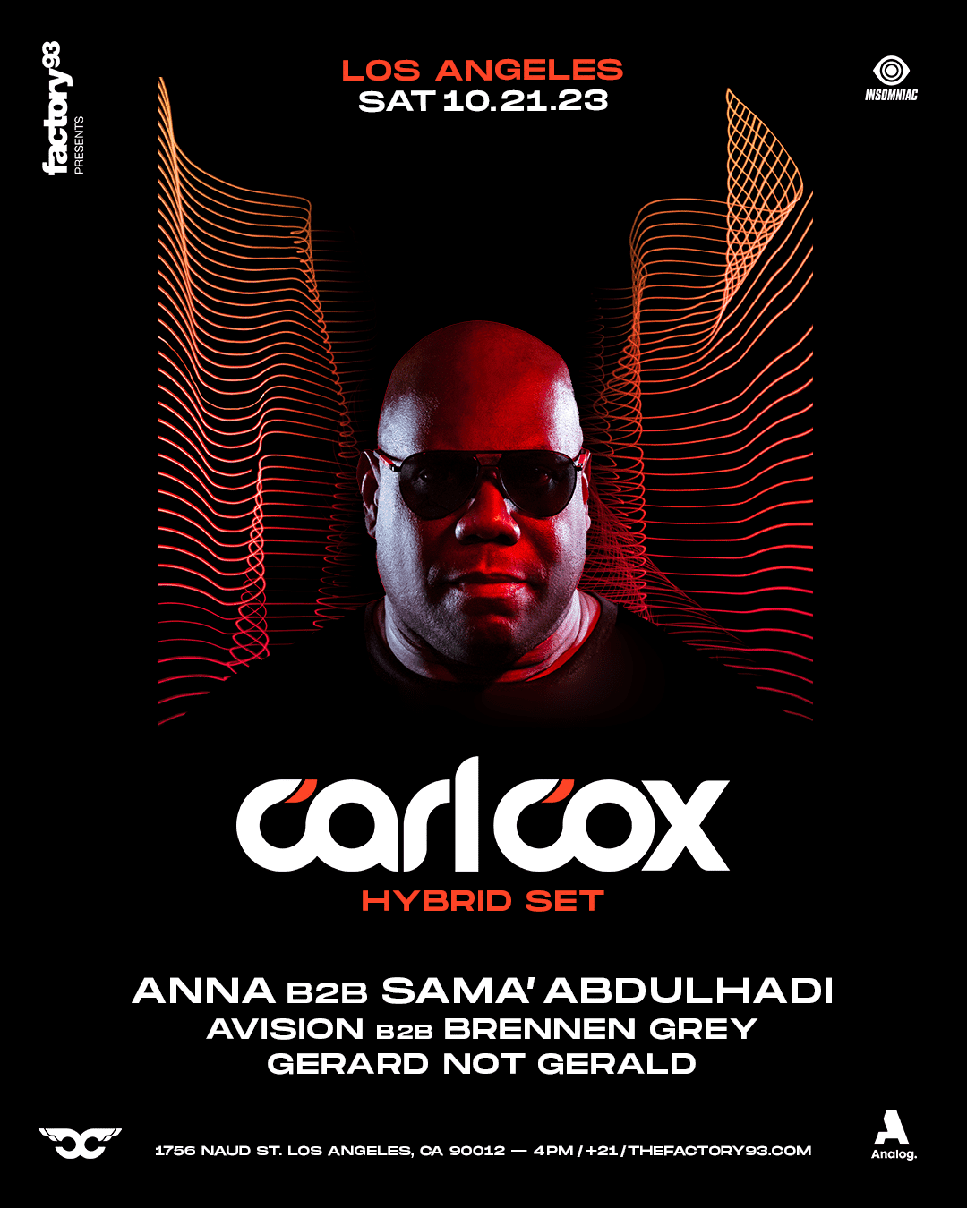 Factory 93 Is Bringing Carl Cox Back To La This Fall Edm Identity