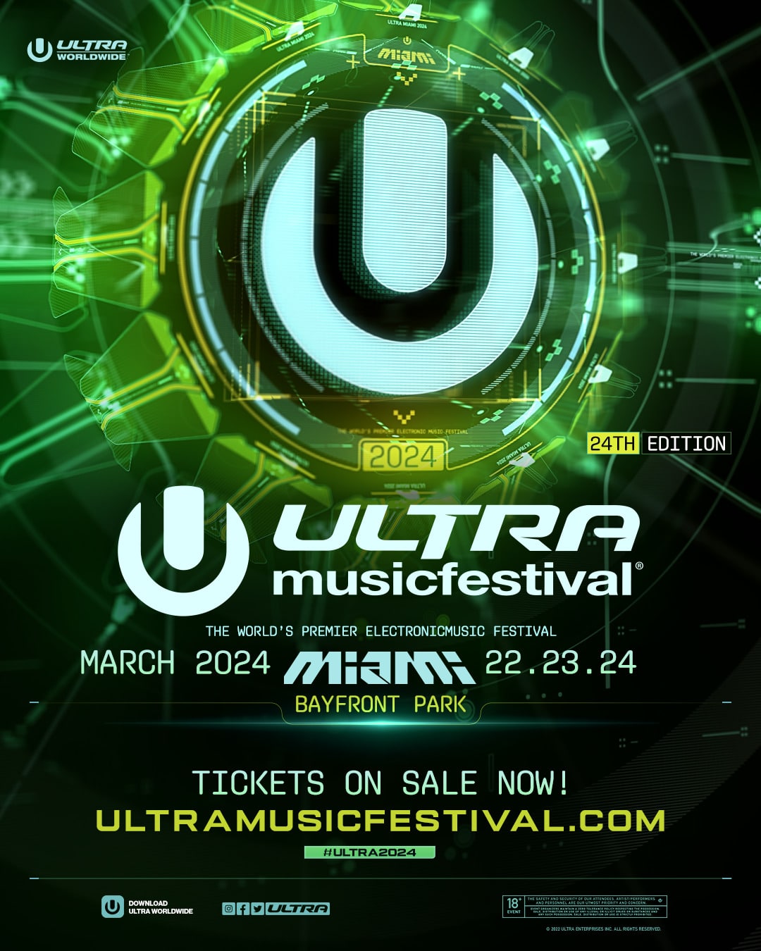 Ultra Music Festival 2024 Announces Dates and PreSale Ticket Info