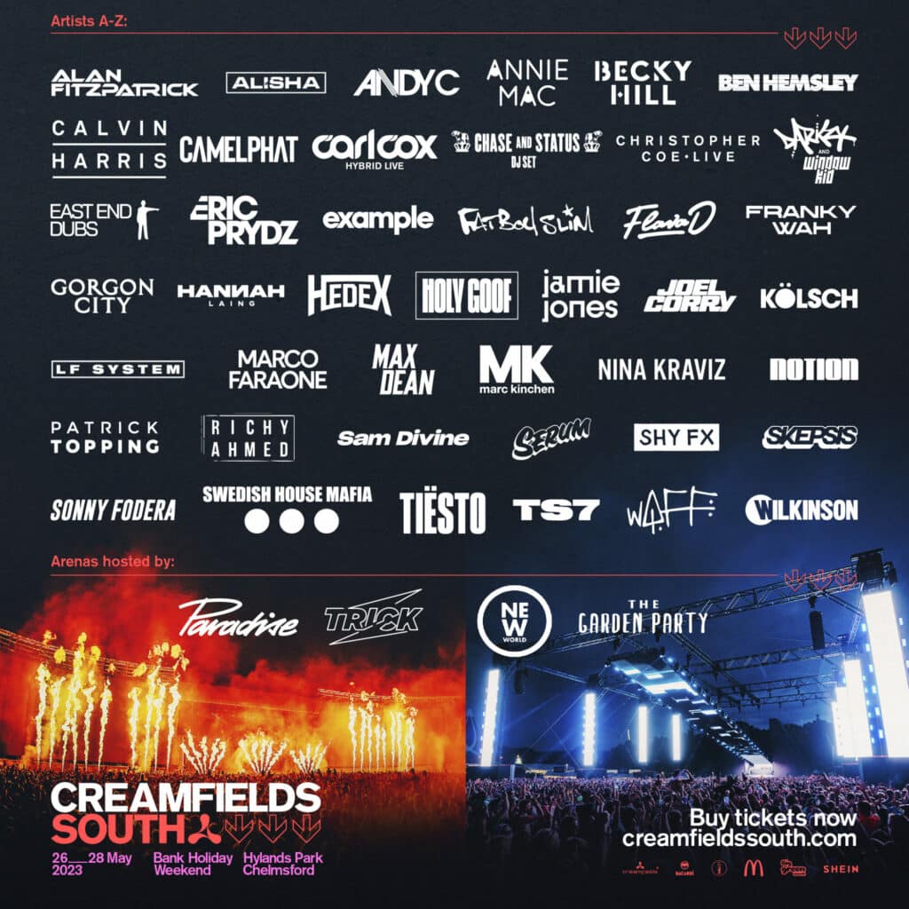 Creamfields South 2023 - Phase 3 Lineup