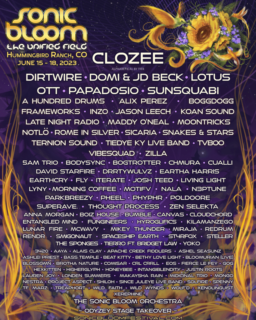 Sonic Bloom 2023 Phase 2 Lineup