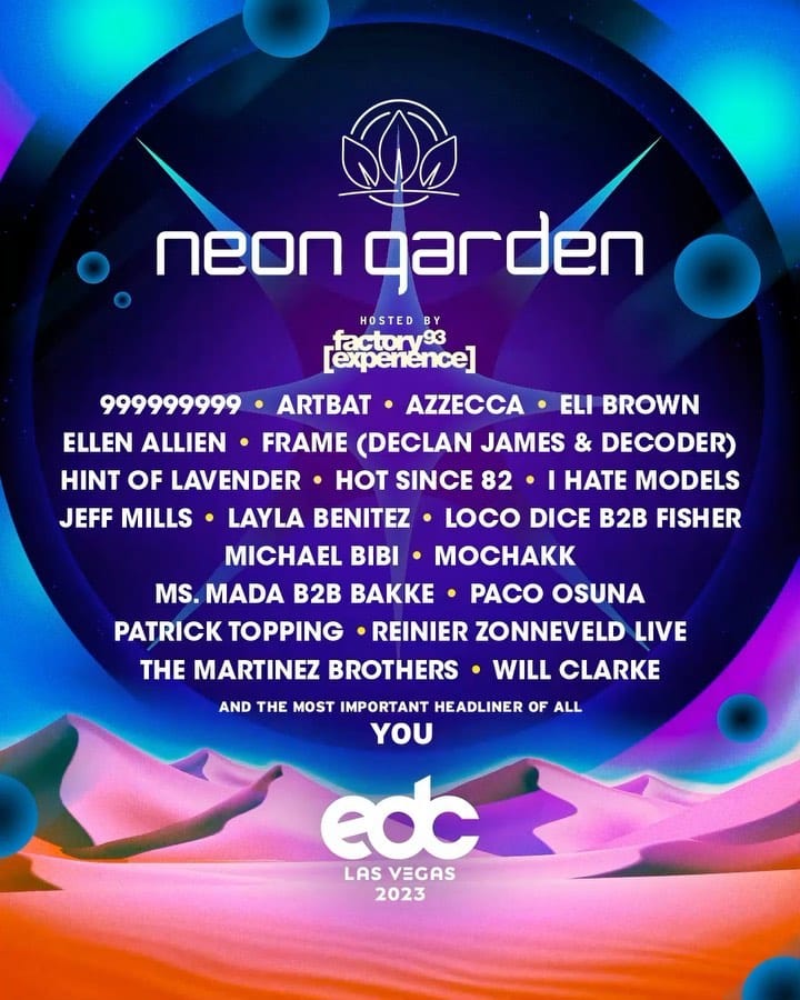 EDC Las Vegas 2023 Lineup - neonGARDEN