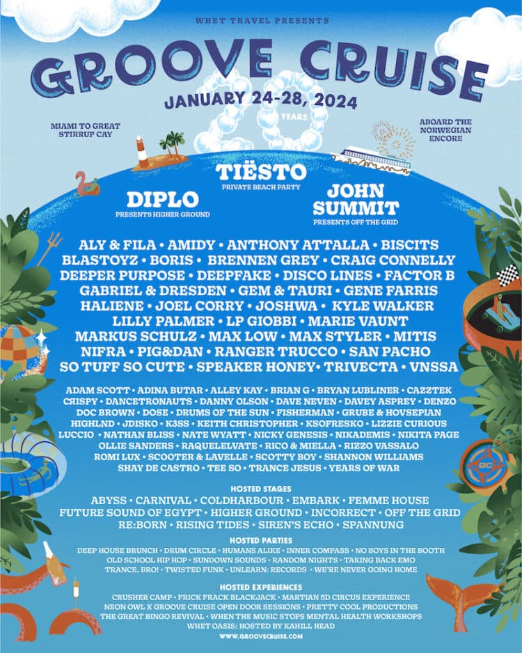 Groove Cruise Miami Reveals Epic Lineup for 20th Anniversary Sailing